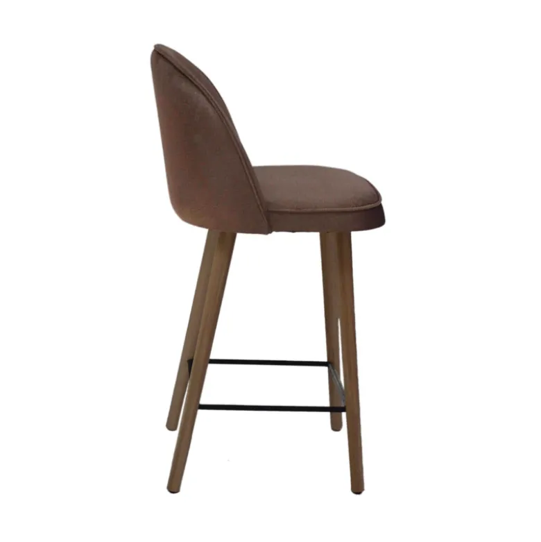 Bistrot Tabouret snack confortable en tissu avec pieds en bois