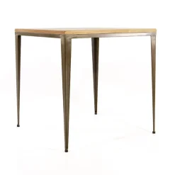Bolonia AM412 Table industrielle carrée en métal et bois