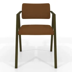 Bormio Chaise design en simili avec accoudoirs et pieds en métal
