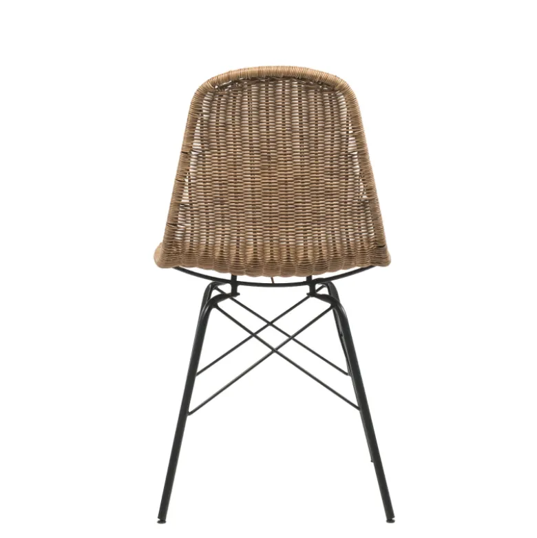 BornéoChaise tressée bohème avec pieds Eiffel