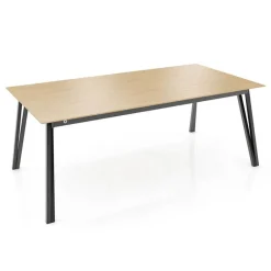 Brest Mobitec® Table en bois massif extensible avec pieds en métal forme épingle