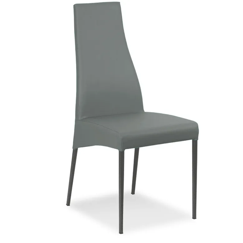 Carla Chaise en cuir de salle à manger italienne