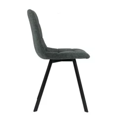 CarviChaise moderne matelassée en tissu avec pied en métal