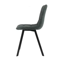 CarviChaise moderne matelassée en tissu avec pied en métal