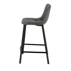 CarviTabouret matelassé hauteur snack en tissu