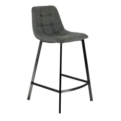 CarviTabouret matelassé hauteur snack en tissu