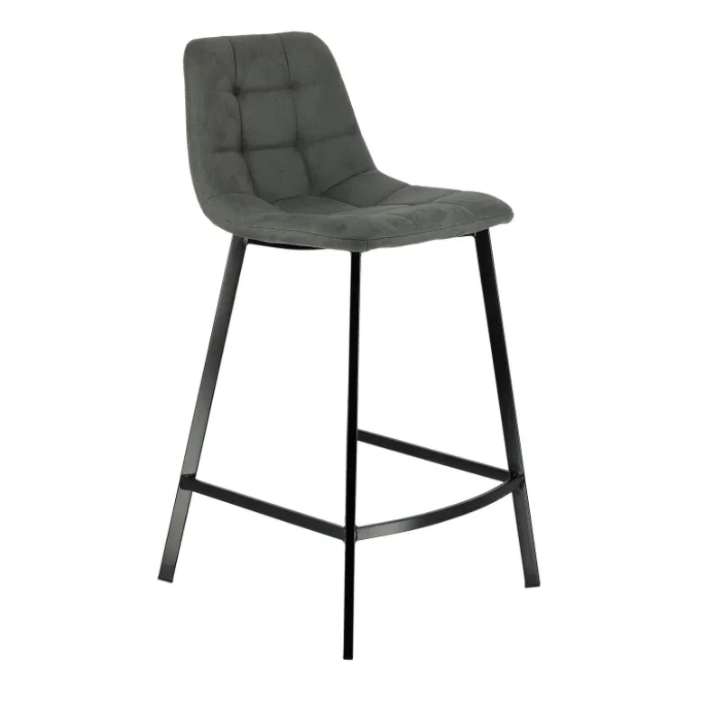 CarviTabouret matelassé hauteur snack en tissu