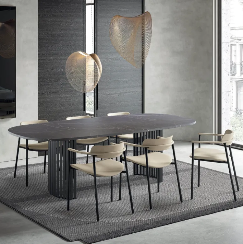 Cassis Fauteuil moderne en tissu avec accoudoirs et pieds en métal