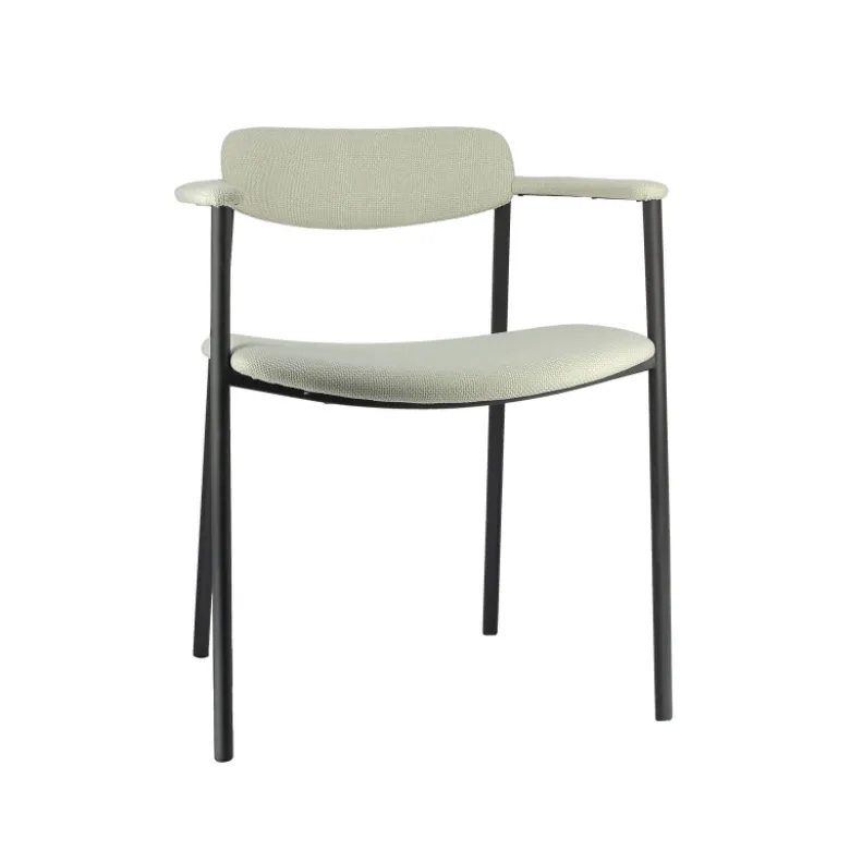 Cassis Fauteuil moderne en tissu avec accoudoirs et pieds en métal