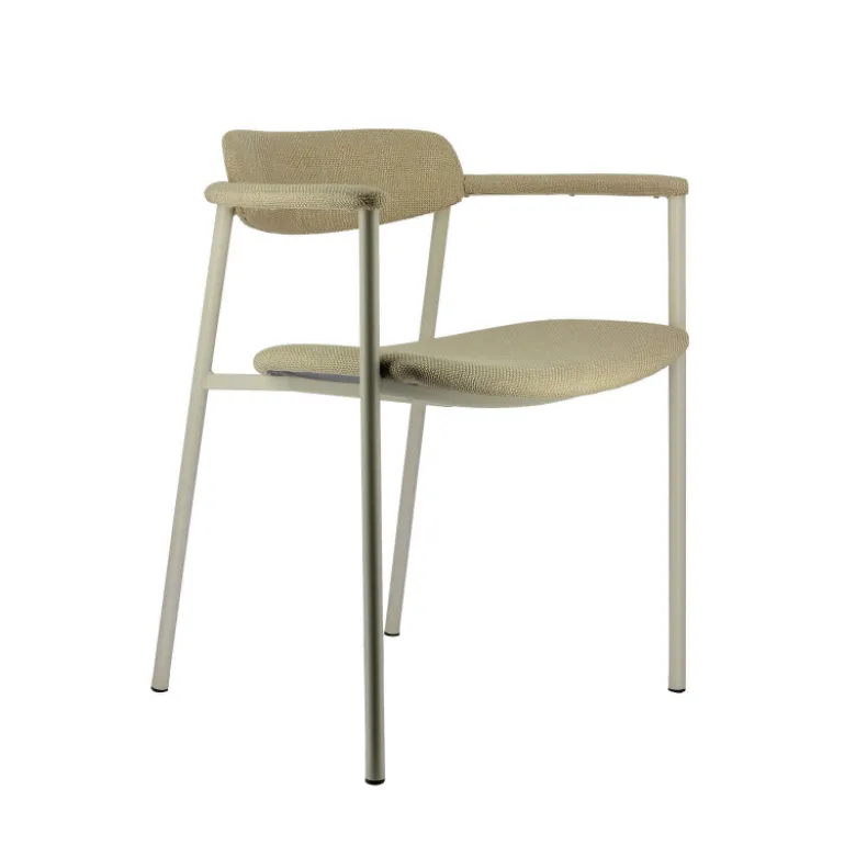 Cassis Fauteuil moderne en tissu avec accoudoirs et pieds en métal