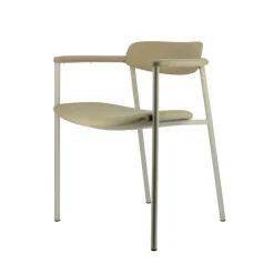 Cassis Fauteuil moderne en tissu avec accoudoirs et pieds en métal