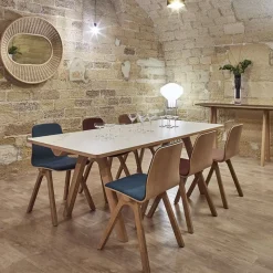 Chevron Table de designer en céramique et bois