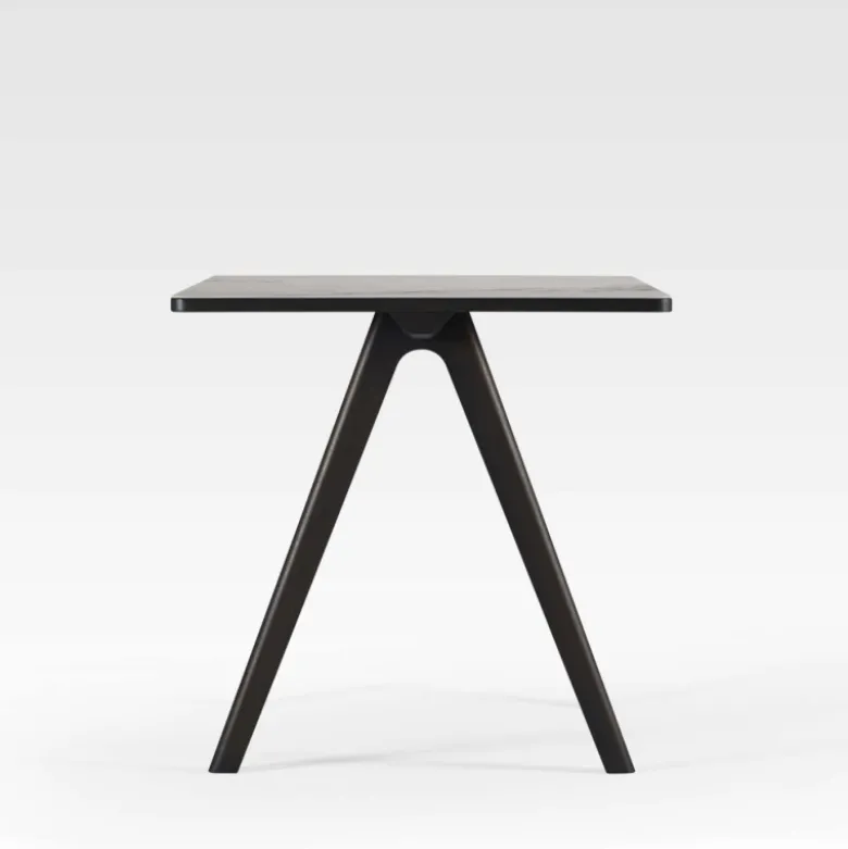Chevron Table haute de designer en céramique et bois
