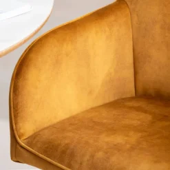ClaudieFauteuil cosy pivotant en tissu avec pieds en métal
