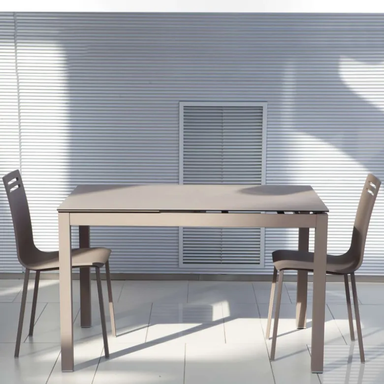 Céleste Table de cuisine petit espace en céramique avec allonge