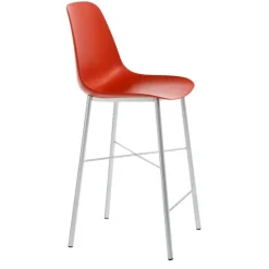 Cloe Tabouret snack moderne en polypropylène et métal