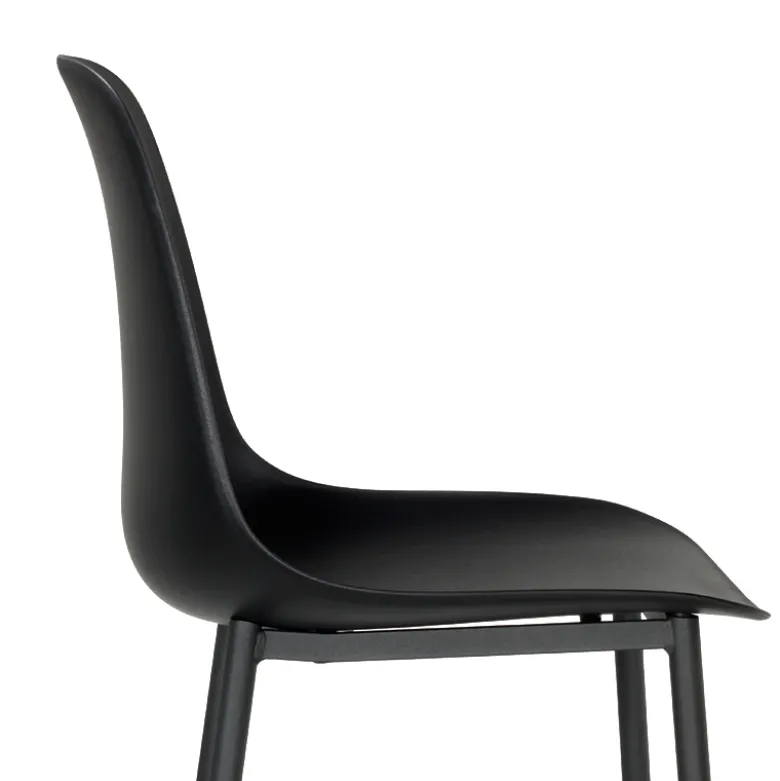Cloe Tabouret snack moderne en polypropylène et métal