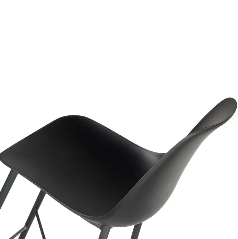 Cloe Tabouret snack moderne en polypropylène et métal