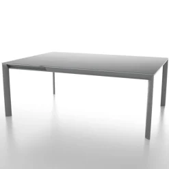 Cocoon Table carrée extensible en verre trempé et métal