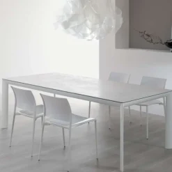 Cocoon Table italienne rectangulaire extensible en céramique contemporaine