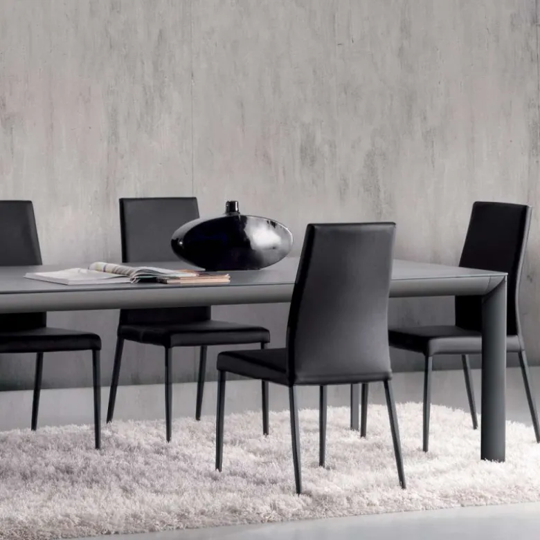 Cocoon Table italienne rectangulaire extensible en céramique contemporaine