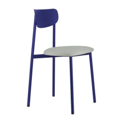 Colette Carrier® Chaise française en métal avec assise en simili rembourrée