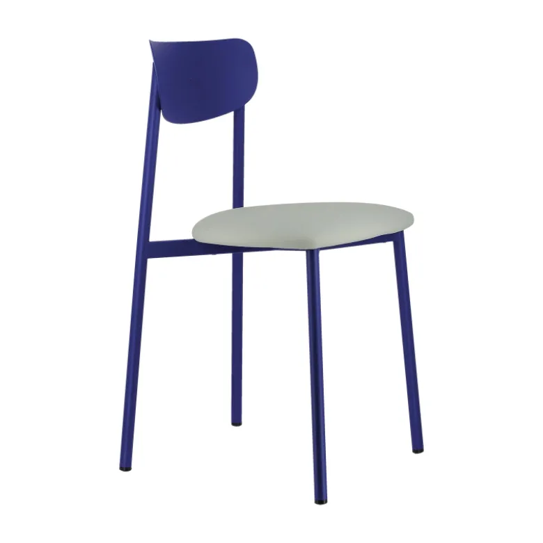 Colette Carrier® Chaise française en métal avec assise en simili rembourrée