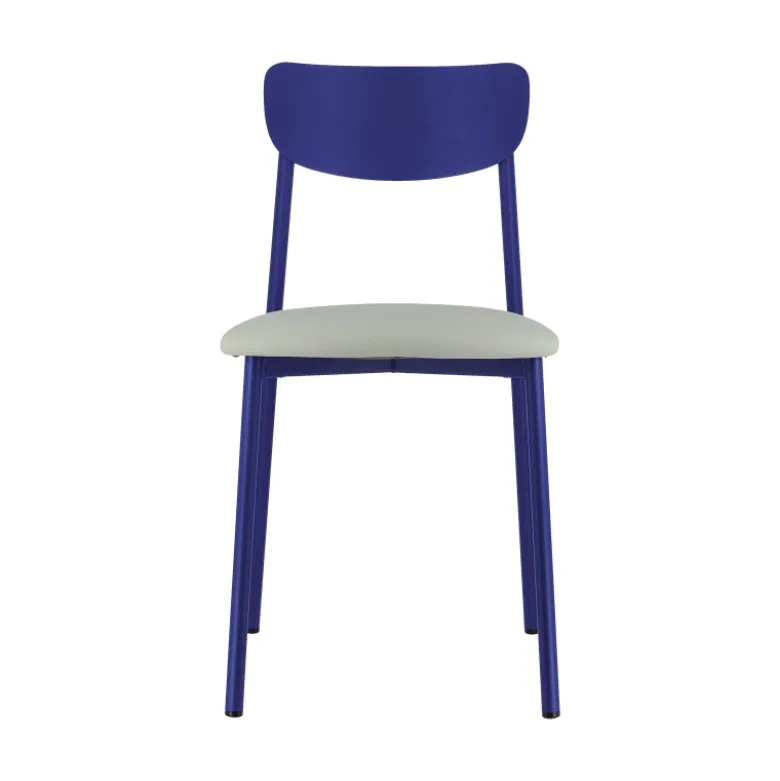 Colette Carrier® Chaise française en métal avec assise en simili rembourrée