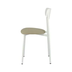 Colette Carrier® Chaise française en métal avec assise en simili rembourrée