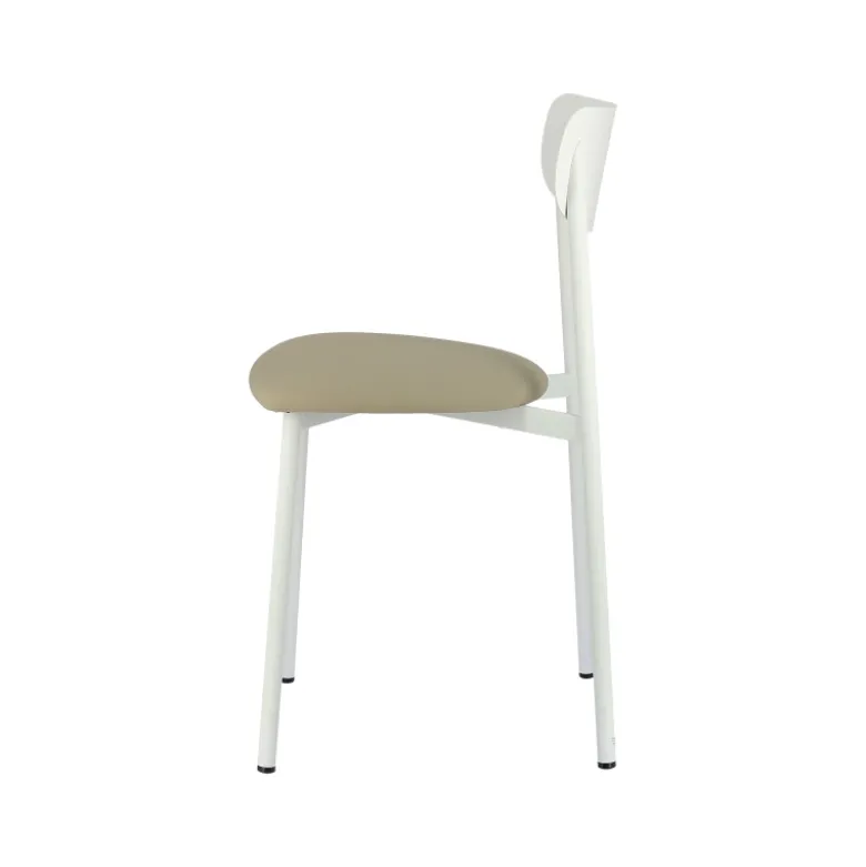 Colette Carrier® Chaise française en métal avec assise en simili rembourrée