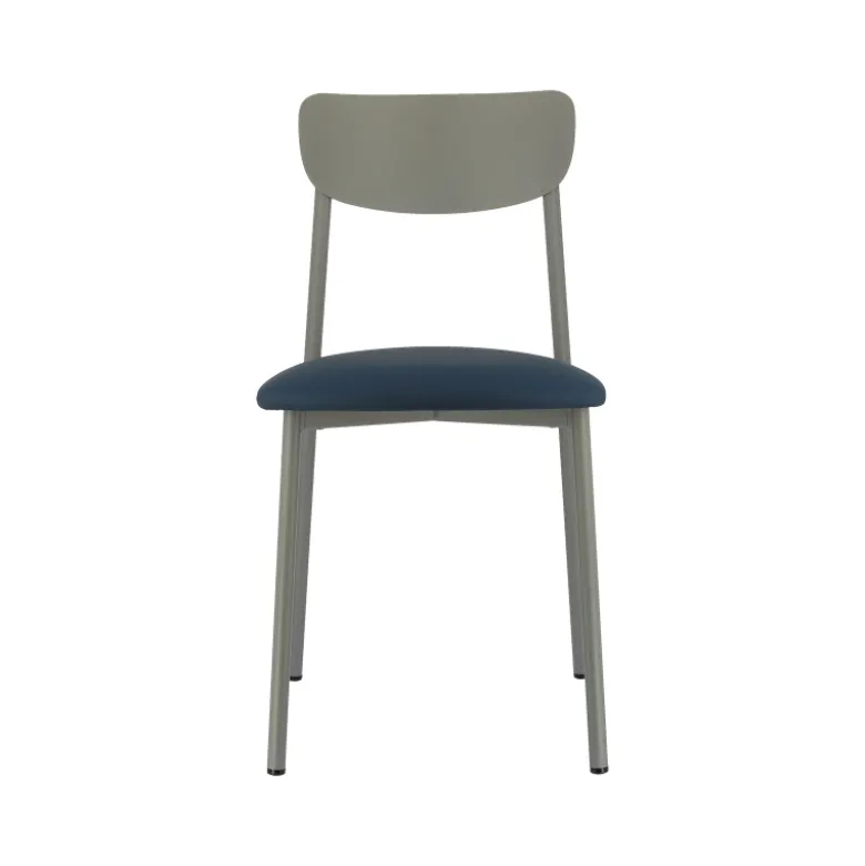 Colette Carrier® Chaise française en métal avec assise en simili rembourrée