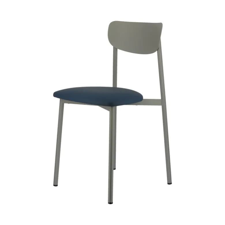 Colette Carrier® Chaise française en métal avec assise en simili rembourrée