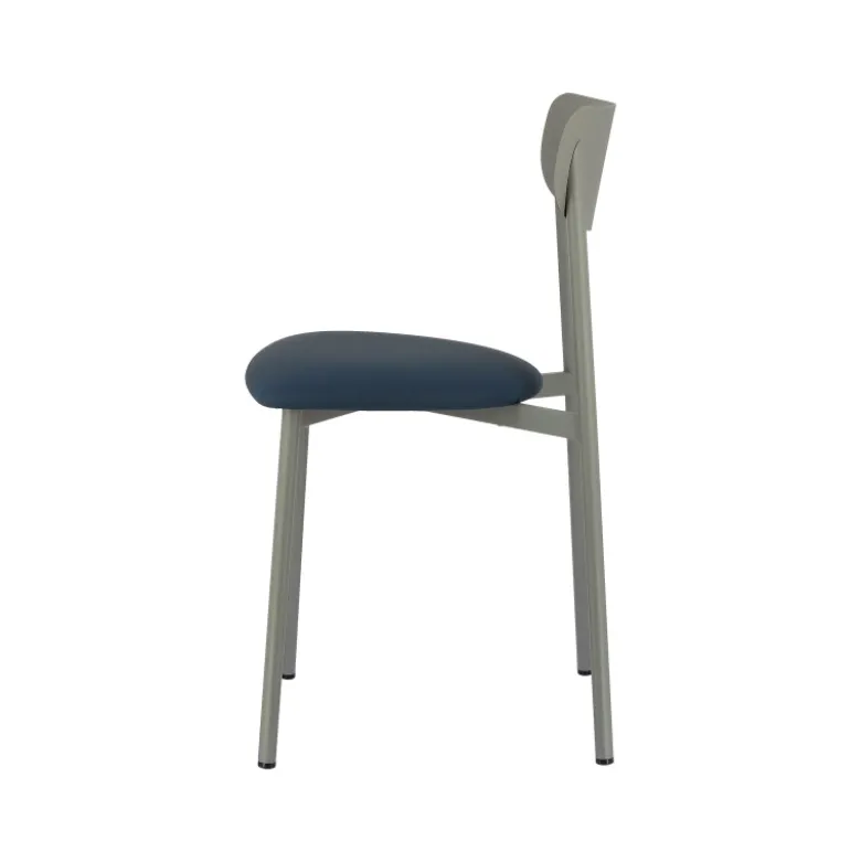 Colette Carrier® Chaise française en métal avec assise en simili rembourrée