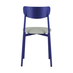 Colette Carrier® Chaise française en métal avec assise en simili rembourrée