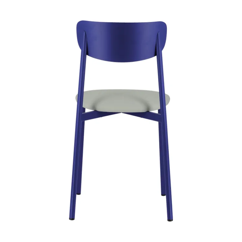 Colette Carrier® Chaise française en métal avec assise en simili rembourrée