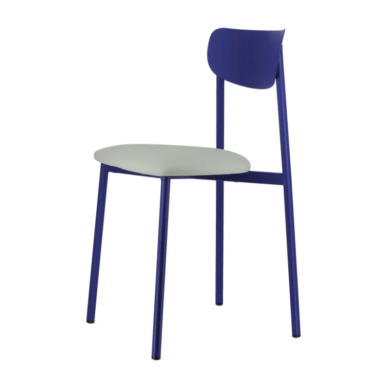 Colette Carrier® Chaise française en métal avec assise en simili rembourrée