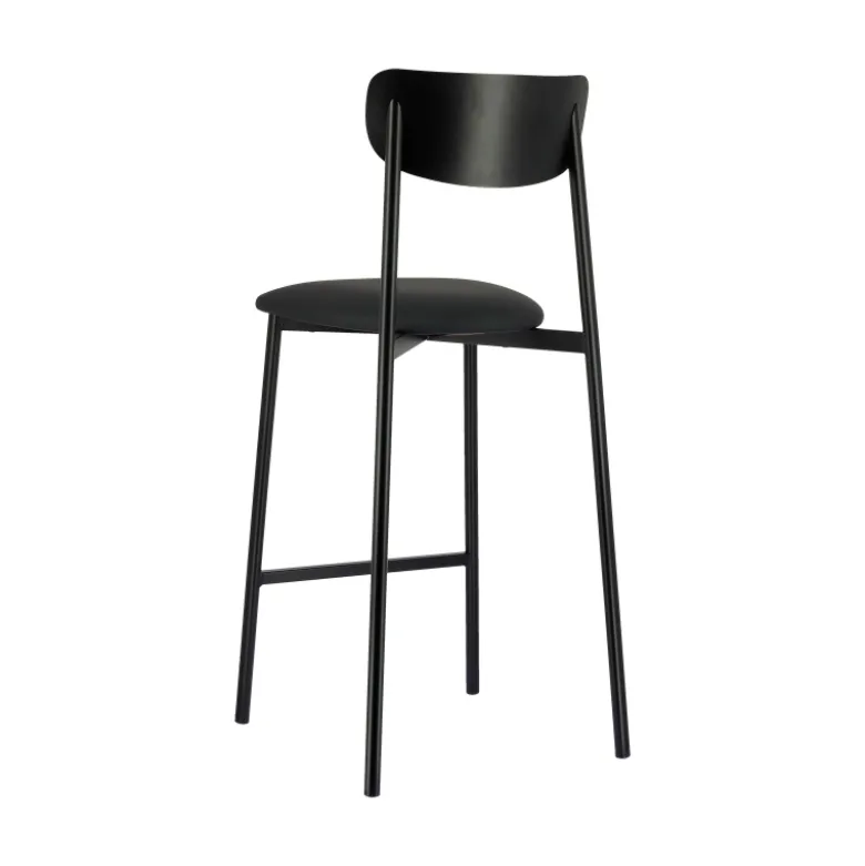 Colette Carrier® Tabouret snack français en métal avec assise en simili rembourrée