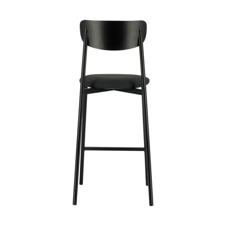 Colette Carrier® Tabouret snack français en métal avec assise en simili rembourrée
