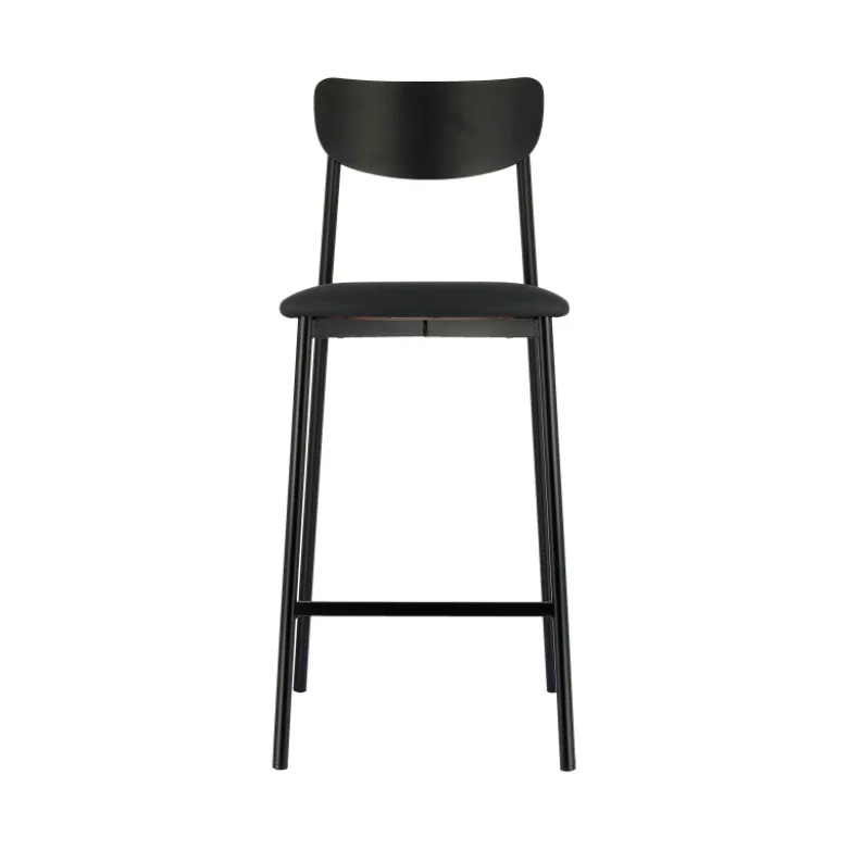 Colette Carrier® Tabouret snack français en métal avec assise en simili rembourrée