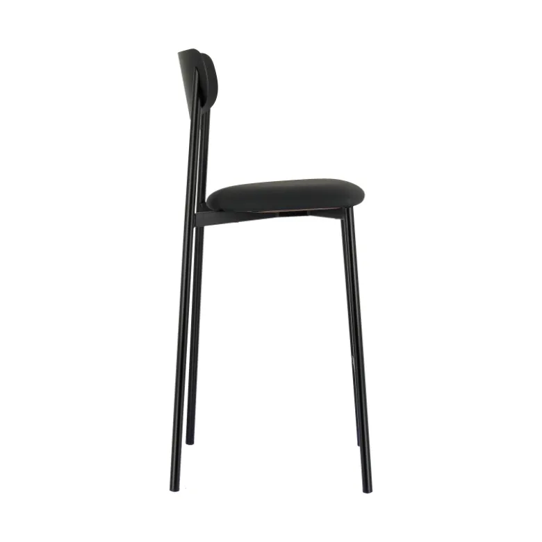 Colette Carrier® Tabouret snack français en métal avec assise en simili rembourrée