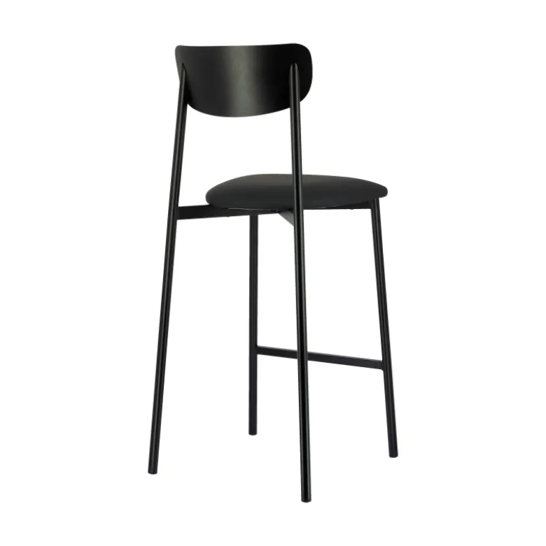 Colette Carrier® Tabouret snack français en métal avec assise en simili rembourrée