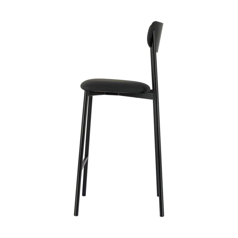 Colette Carrier® Tabouret snack français en métal avec assise en simili rembourrée