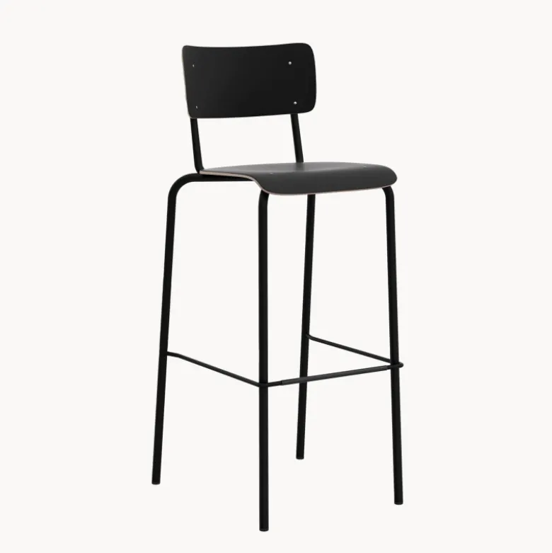 College Tabouret de bar avec dossier style vintage