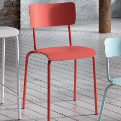 Collège Chaise d'écolier vintage en métal et bois