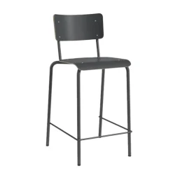 Collège Tabouret snack vintage avec dossier en bois et métal