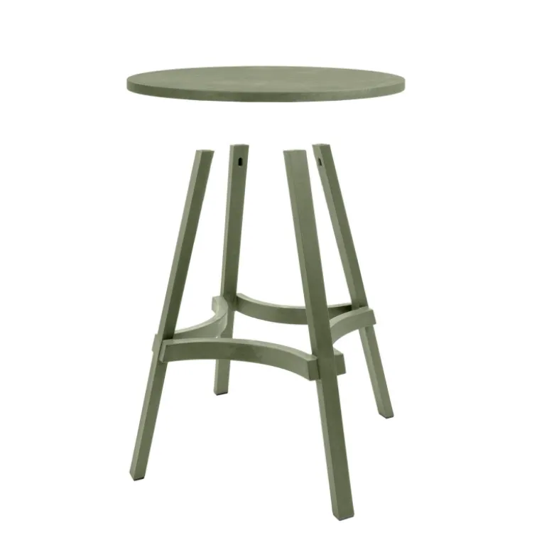 Combo Table de jardin ronde recyclée