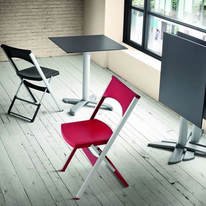 Compact Chaise pliante solide en technopolymère et métal aluminium