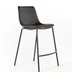 CoqueTabouret coque snack en synthétique et pieds en métal noir