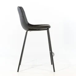 CoqueTabouret coque snack en synthétique et pieds en métal noir