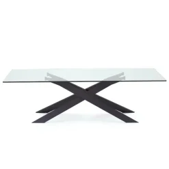 Cross Sovet® Table de salle à manger design en verre et métal